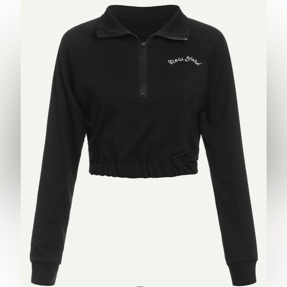 Crop zip pullover